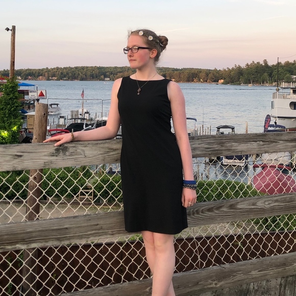 NWT London Times Little Black Sheath Dress Size 8 New - Picture 3 of 7